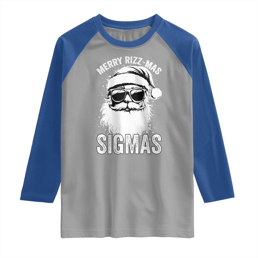 Funny Christmas Santa Raglan Shirt Merry Rizzmas Sigmas Charisma Rizz Santa Claus - Wonder Print Shop