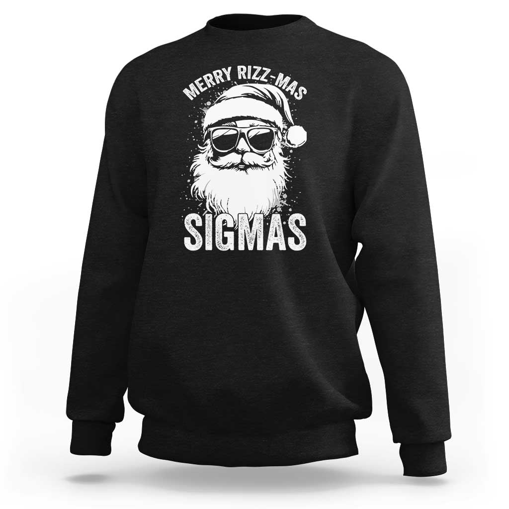 Funny Christmas Santa Sweatshirt Merry Rizzmas Sigmas Charisma Rizz Santa Claus - Wonder Print Shop