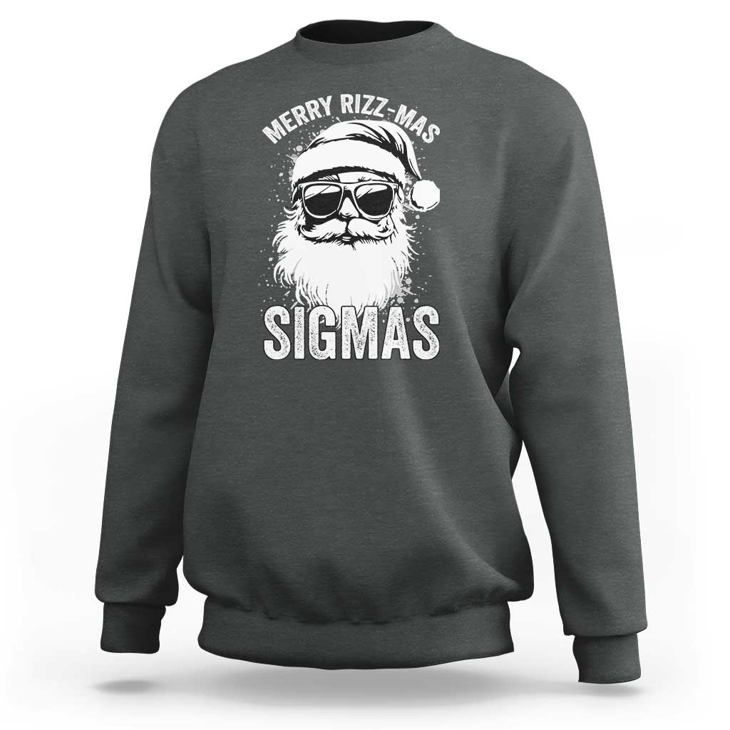 Funny Christmas Santa Sweatshirt Merry Rizzmas Sigmas Charisma Rizz Santa Claus - Wonder Print Shop