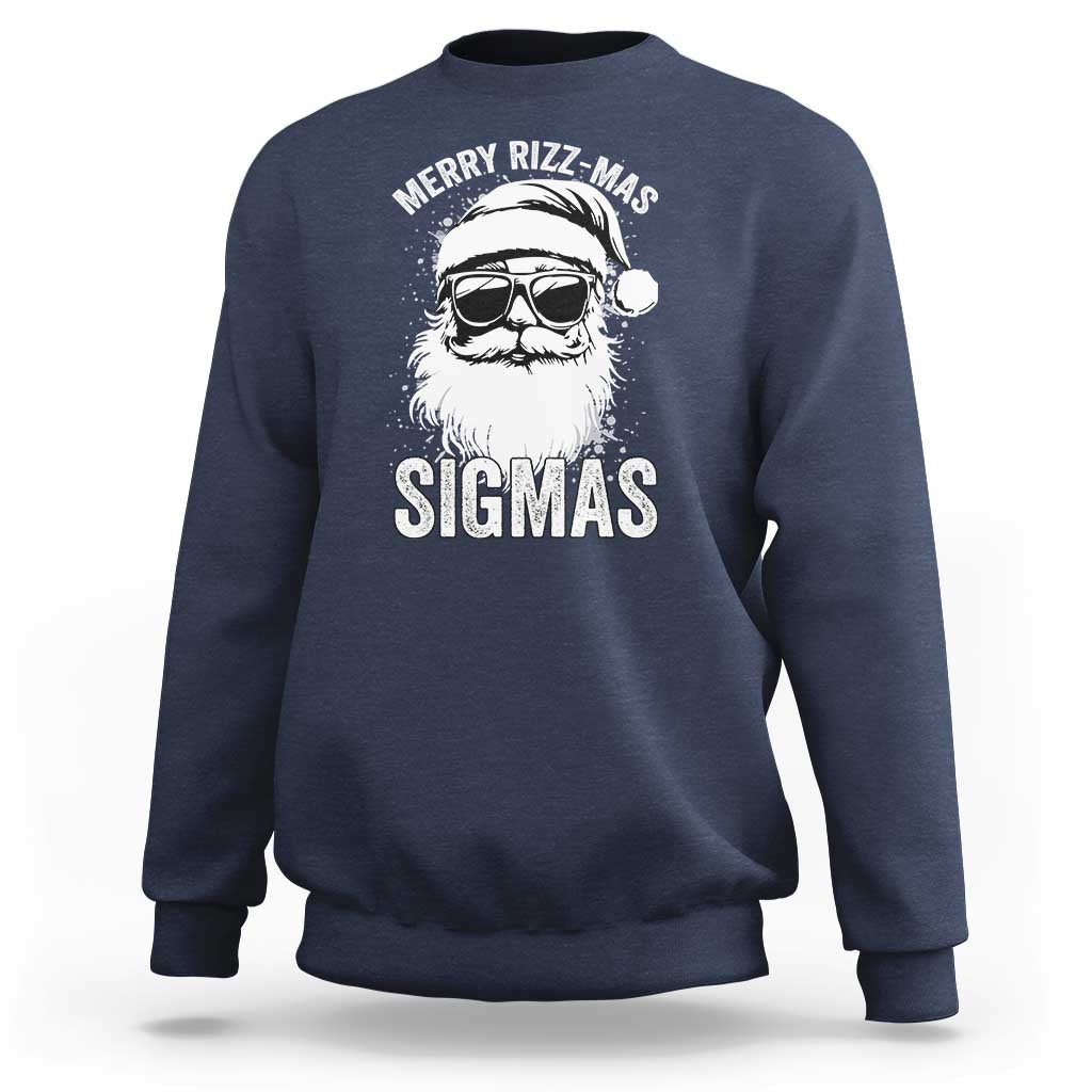 Funny Christmas Santa Sweatshirt Merry Rizzmas Sigmas Charisma Rizz Santa Claus - Wonder Print Shop