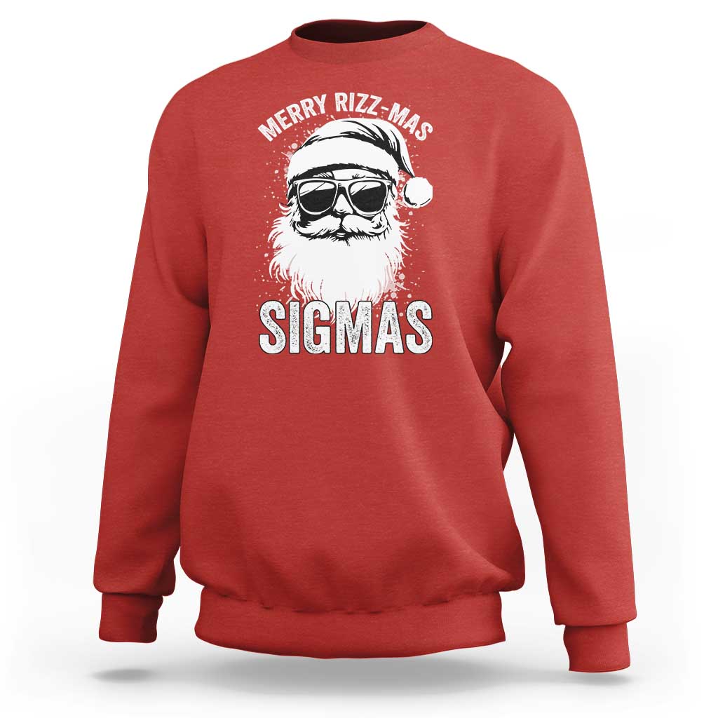 Funny Christmas Santa Sweatshirt Merry Rizzmas Sigmas Charisma Rizz Santa Claus - Wonder Print Shop