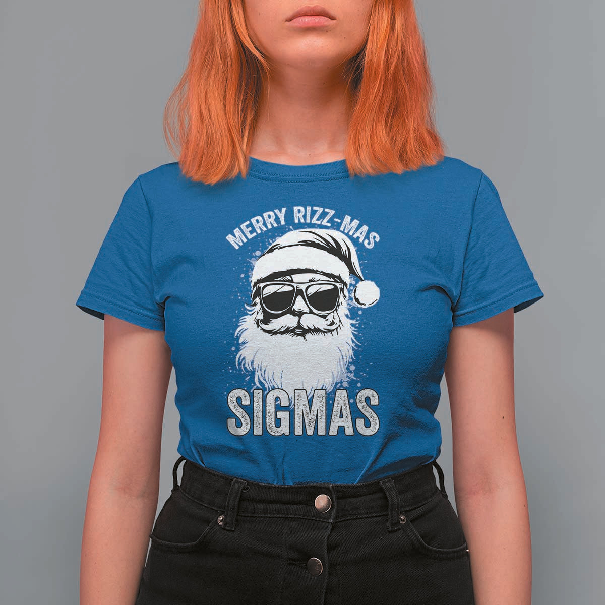 Funny Christmas Santa T Shirt For Women Merry Rizzmas Sigmas Charisma Rizz Santa Claus - Wonder Print Shop