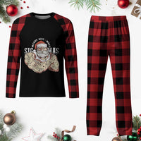 Funny Xmas Santa Plaid Pajama Set Merry Rizzmas Sigmas Charisma Rizz Santa - Wonder Print Shop