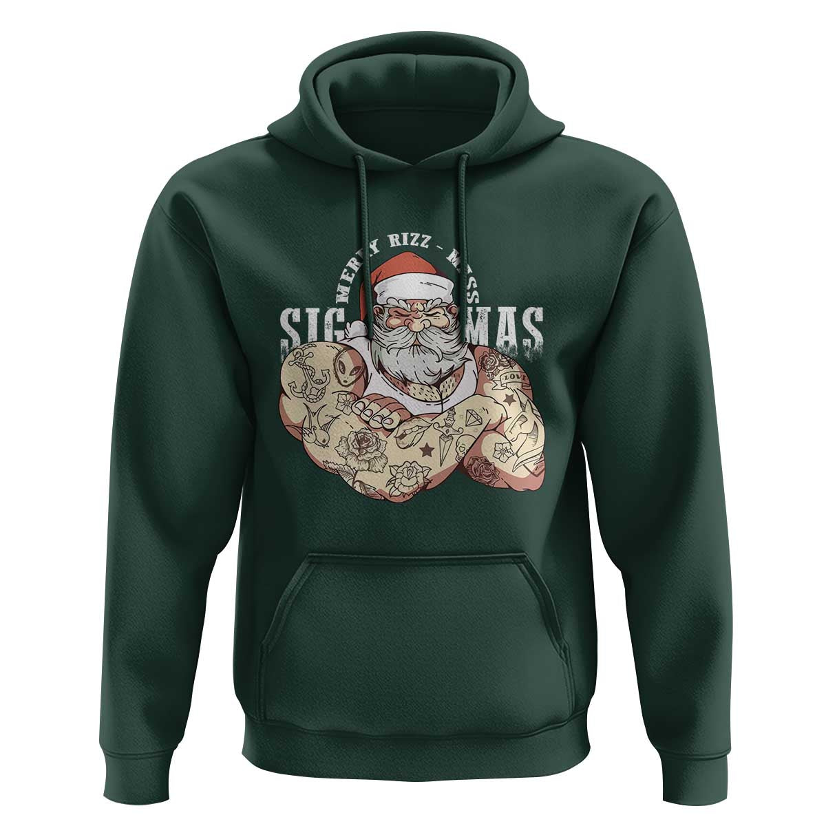 Funny Christmas Santa Hoodie Merry Rizzmas Sigmas Charisma Rizz Santa