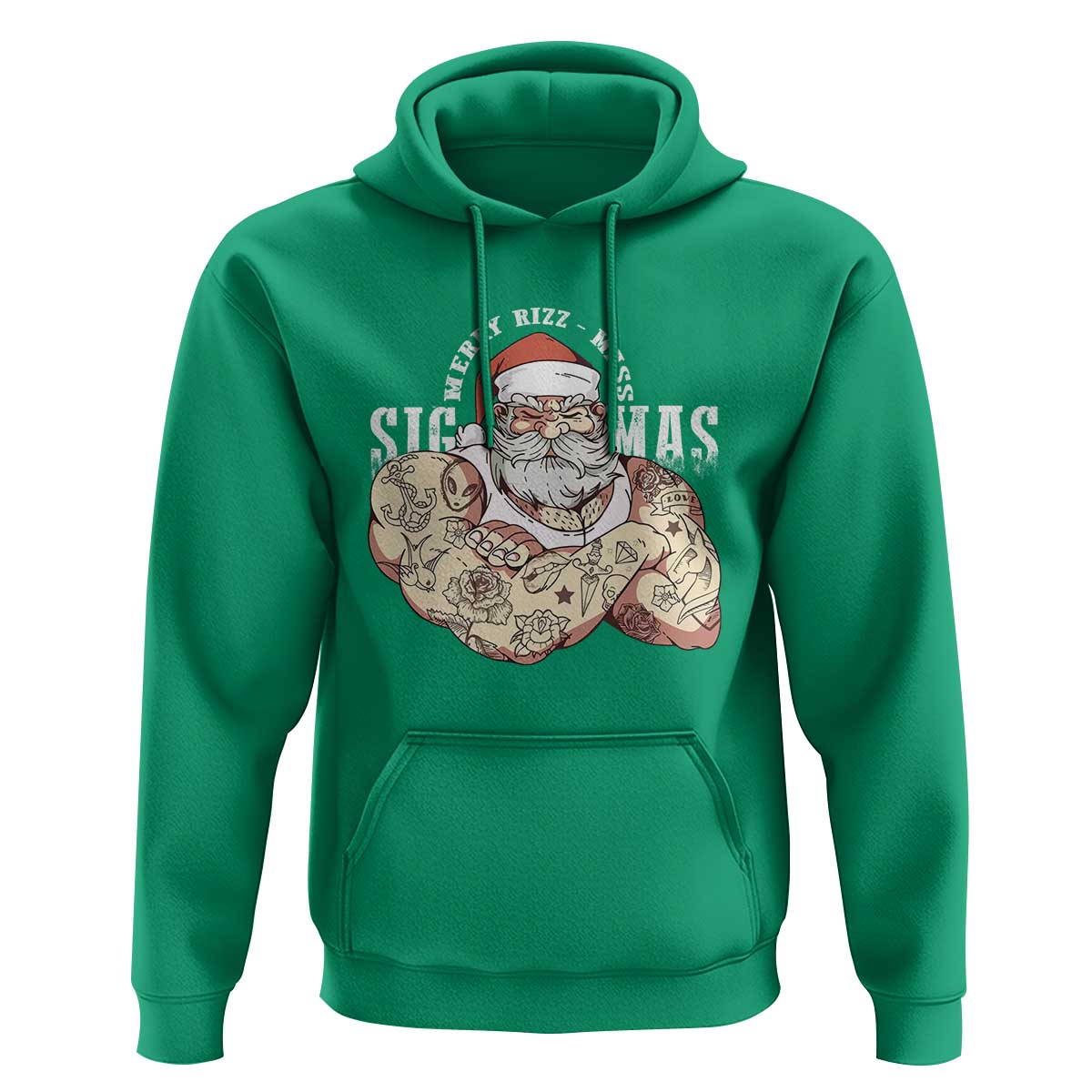 Funny Christmas Santa Hoodie Merry Rizzmas Sigmas Charisma Rizz Santa