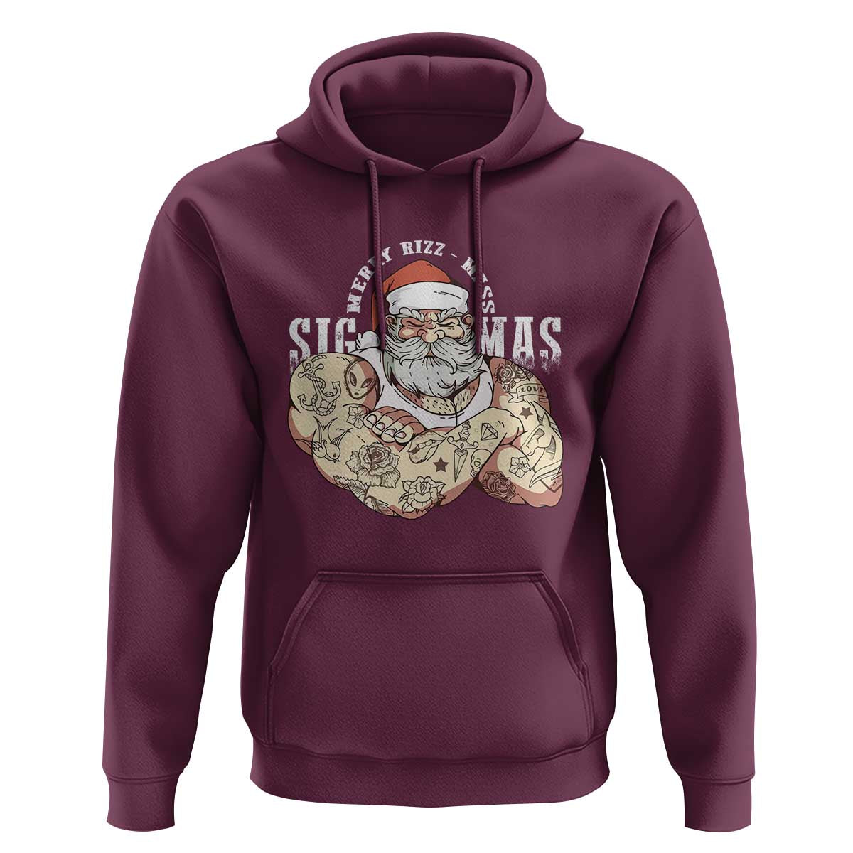 Funny Christmas Santa Hoodie Merry Rizzmas Sigmas Charisma Rizz Santa