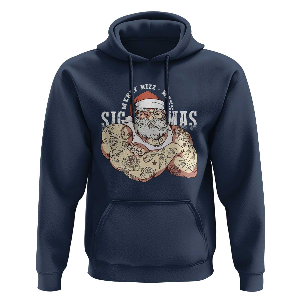 Funny Christmas Santa Hoodie Merry Rizzmas Sigmas Charisma Rizz Santa