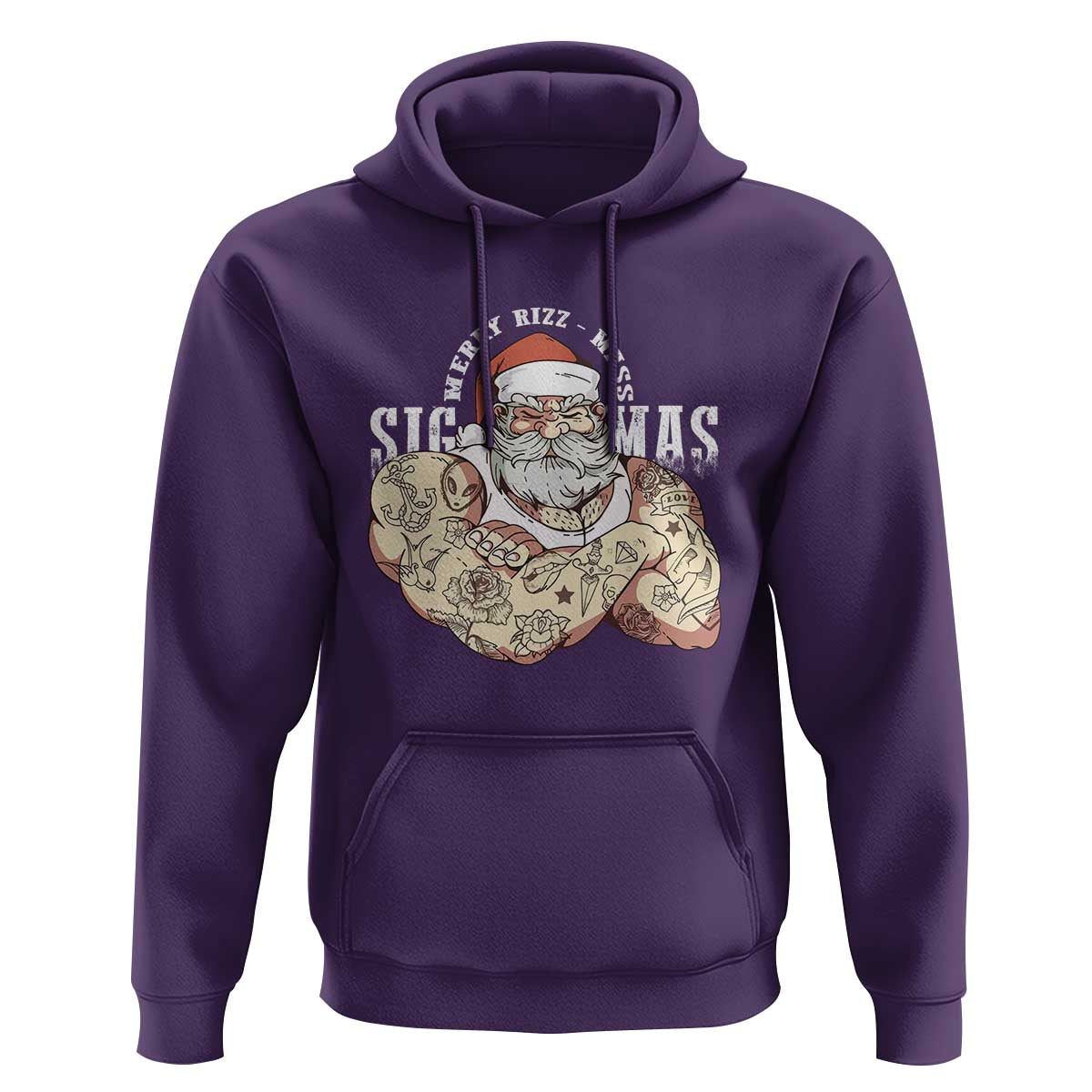 Funny Christmas Santa Hoodie Merry Rizzmas Sigmas Charisma Rizz Santa