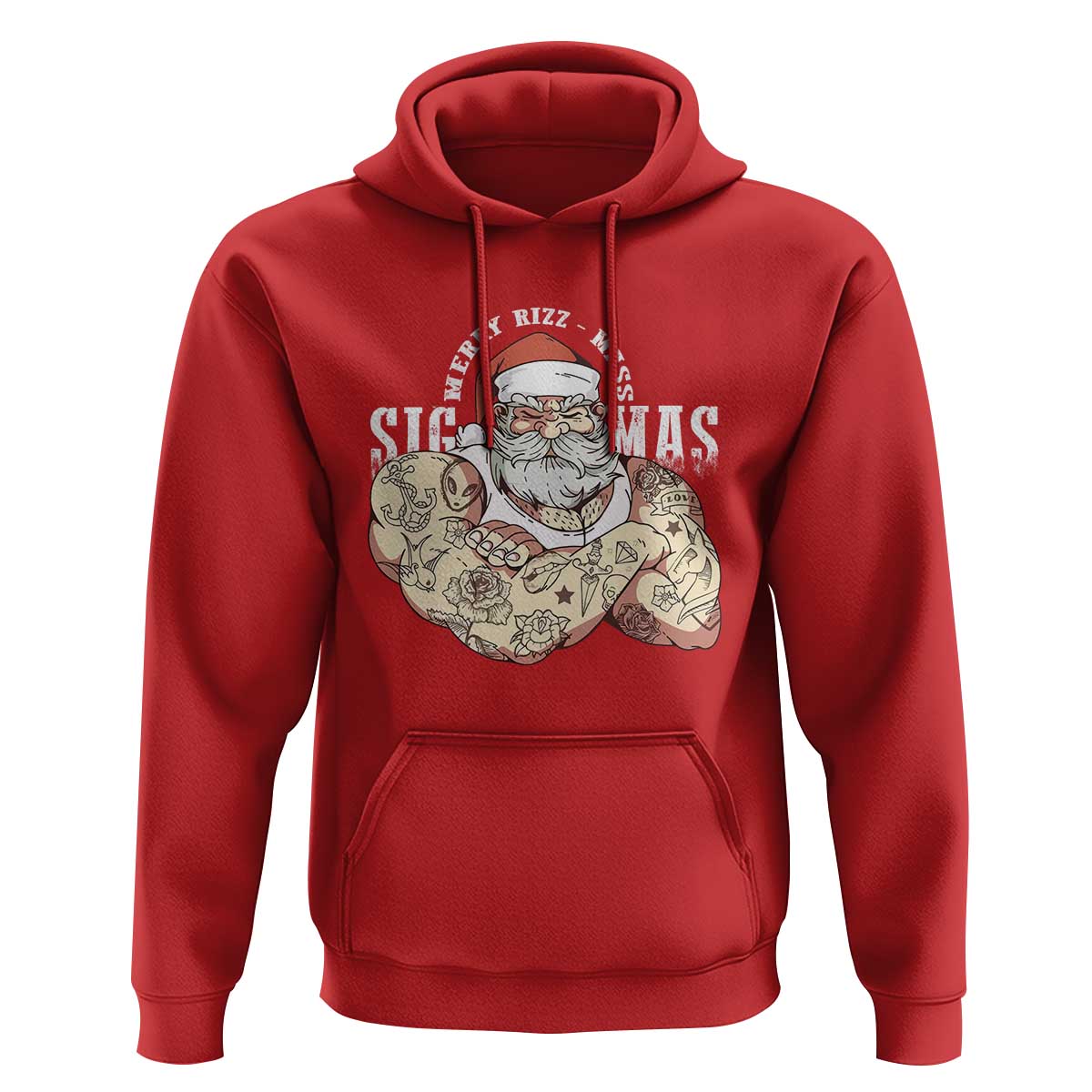 Funny Christmas Santa Hoodie Merry Rizzmas Sigmas Charisma Rizz Santa