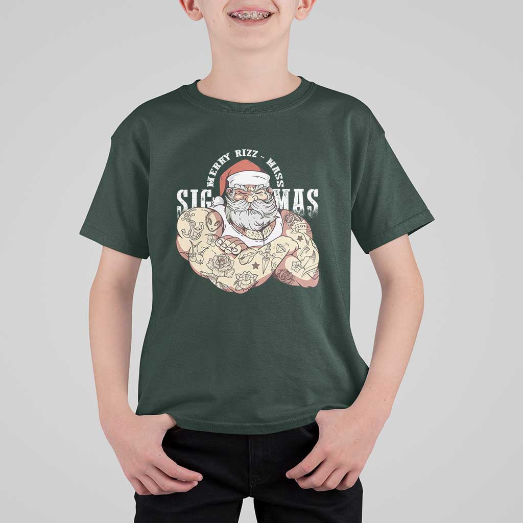 Funny Christmas Santa T Shirt For Kid Merry Rizzmas Sigmas Charisma Rizz Santa - Wonder Print Shop