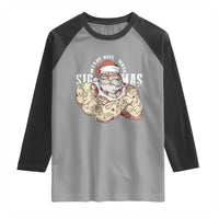 Funny Christmas Santa Raglan Shirt Merry Rizzmas Sigmas Charisma Rizz Santa - Wonder Print Shop