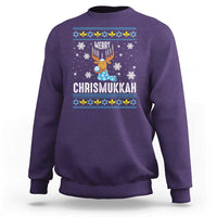 Funny Hanukkah Christmas Sweatshirt Merry Chrismukkah Reindeer David Stars Menorah - Wonder Print Shop