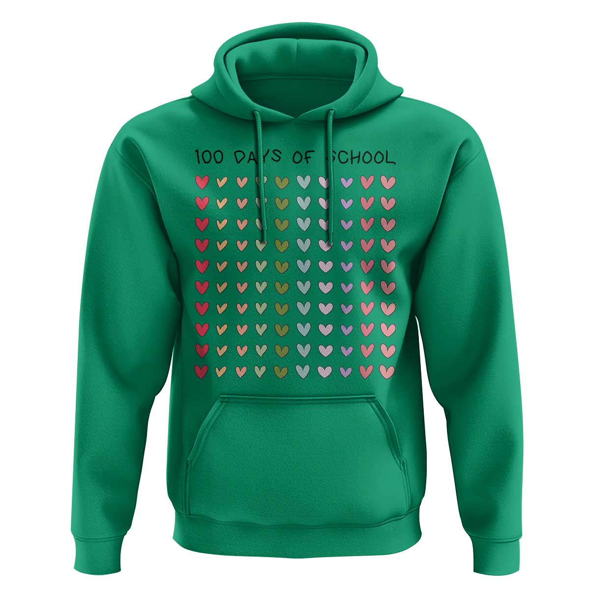 Funny 100 Days Of School Cute Pastel Heart Sketch Hoodie