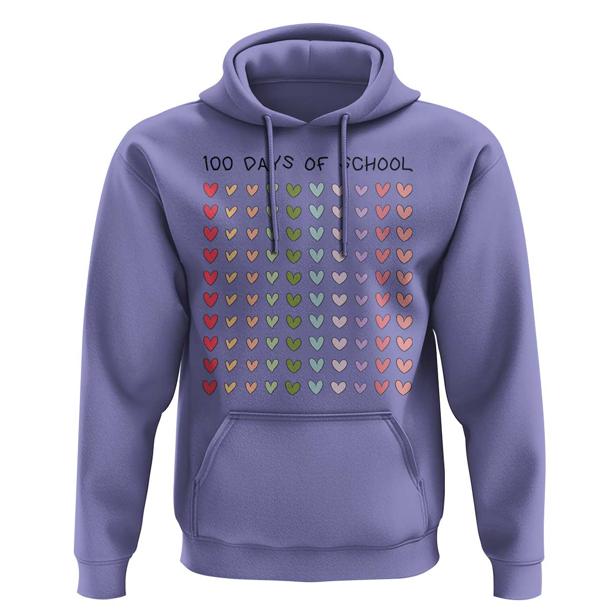 Funny 100 Days Of School Cute Pastel Heart Sketch Hoodie
