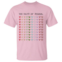 Funny 100 Days Of School Cute Pastel Heart Sketch T Shirt