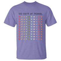 Funny 100 Days Of School Cute Pastel Heart Sketch T Shirt
