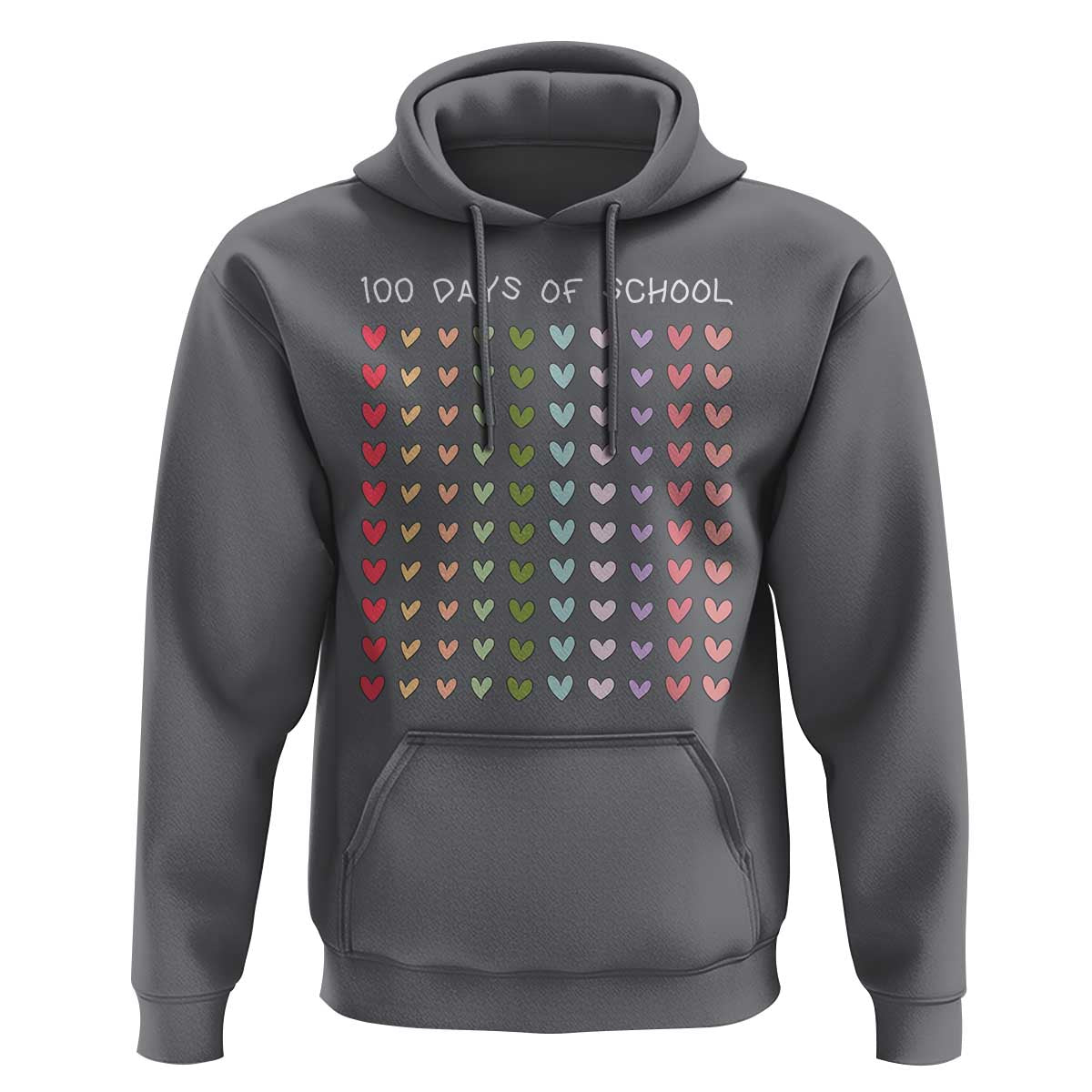 Funny 100 Days Of School Pastel Heart Sketch Hoodie