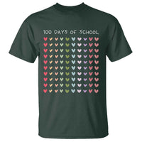 Funny 100 Days Of School Pastel Heart Sketch T Shirt