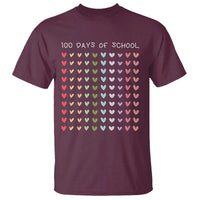Funny 100 Days Of School Pastel Heart Sketch T Shirt