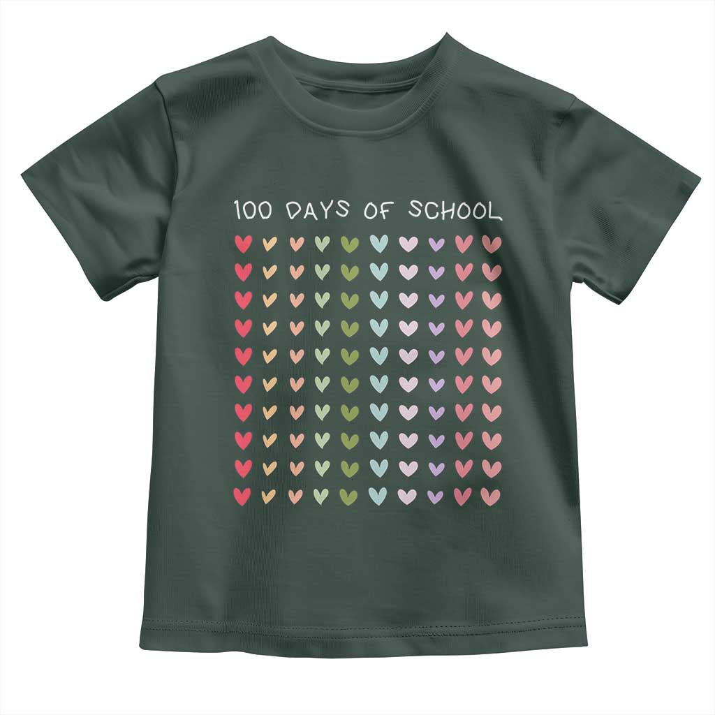 Funny 100 Days Of School Pastel Heart Sketch Toddler T Shirt