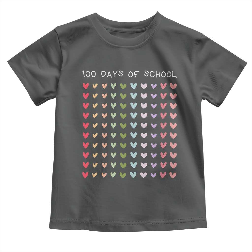 Funny 100 Days Of School Pastel Heart Sketch Toddler T Shirt