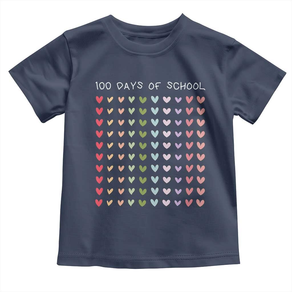Funny 100 Days Of School Pastel Heart Sketch Toddler T Shirt
