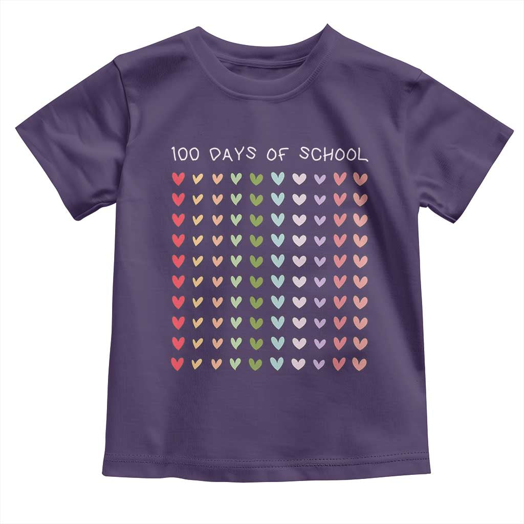 Funny 100 Days Of School Pastel Heart Sketch Toddler T Shirt