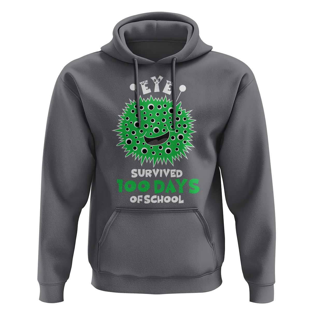 Funny Monster Virus Eye Survived 100 Days Of School Hoodie