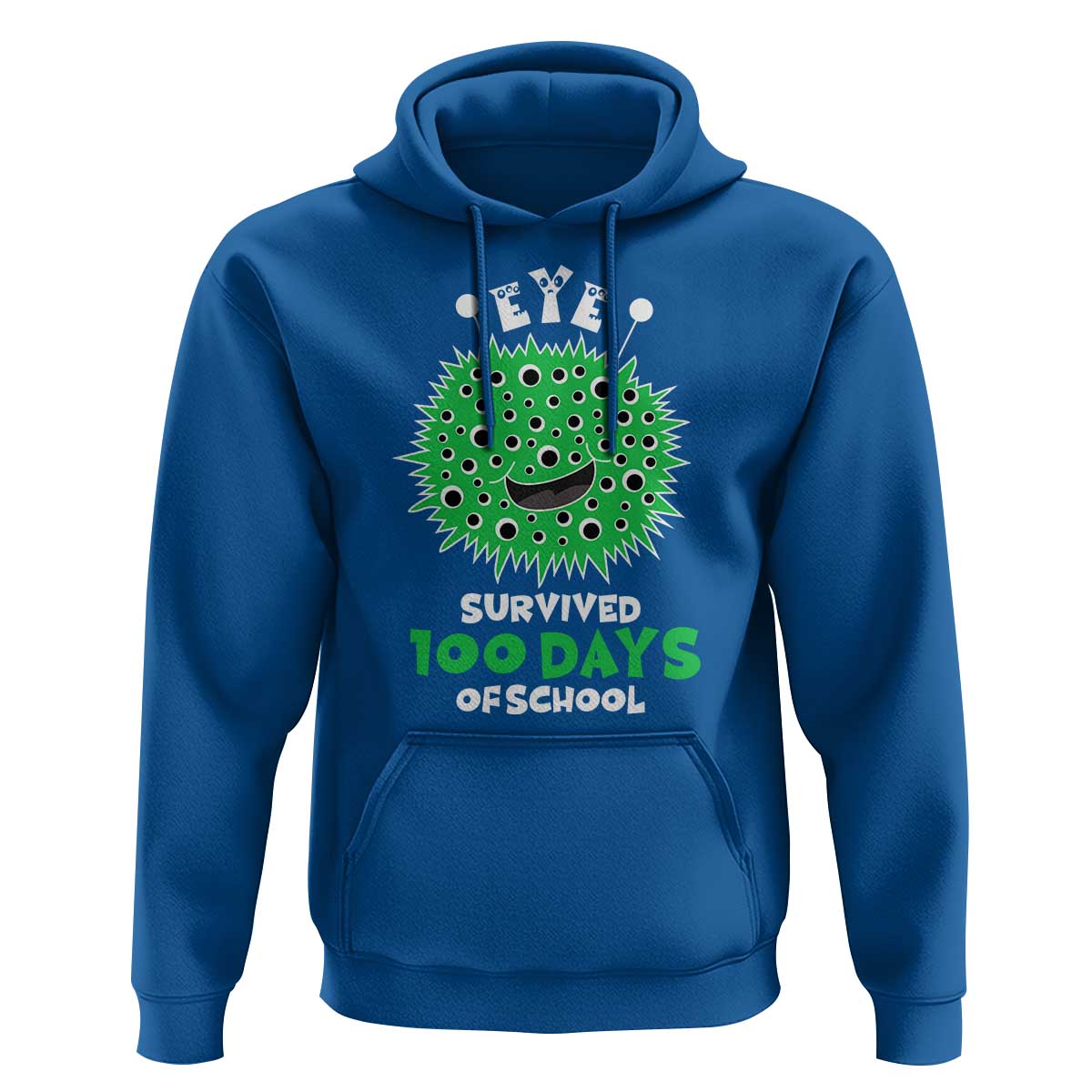 Funny Monster Virus Eye Survived 100 Days Of School Hoodie