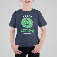 Funny Monster Virus Eye Survived 100 Days Of School T Shirt For Kid