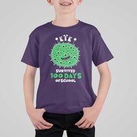 Funny Monster Virus Eye Survived 100 Days Of School T Shirt For Kid