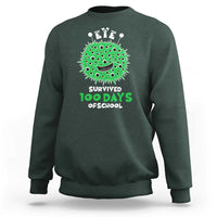 Funny Monster Virus Eye Survived 100 Days Of School Sweatshirt