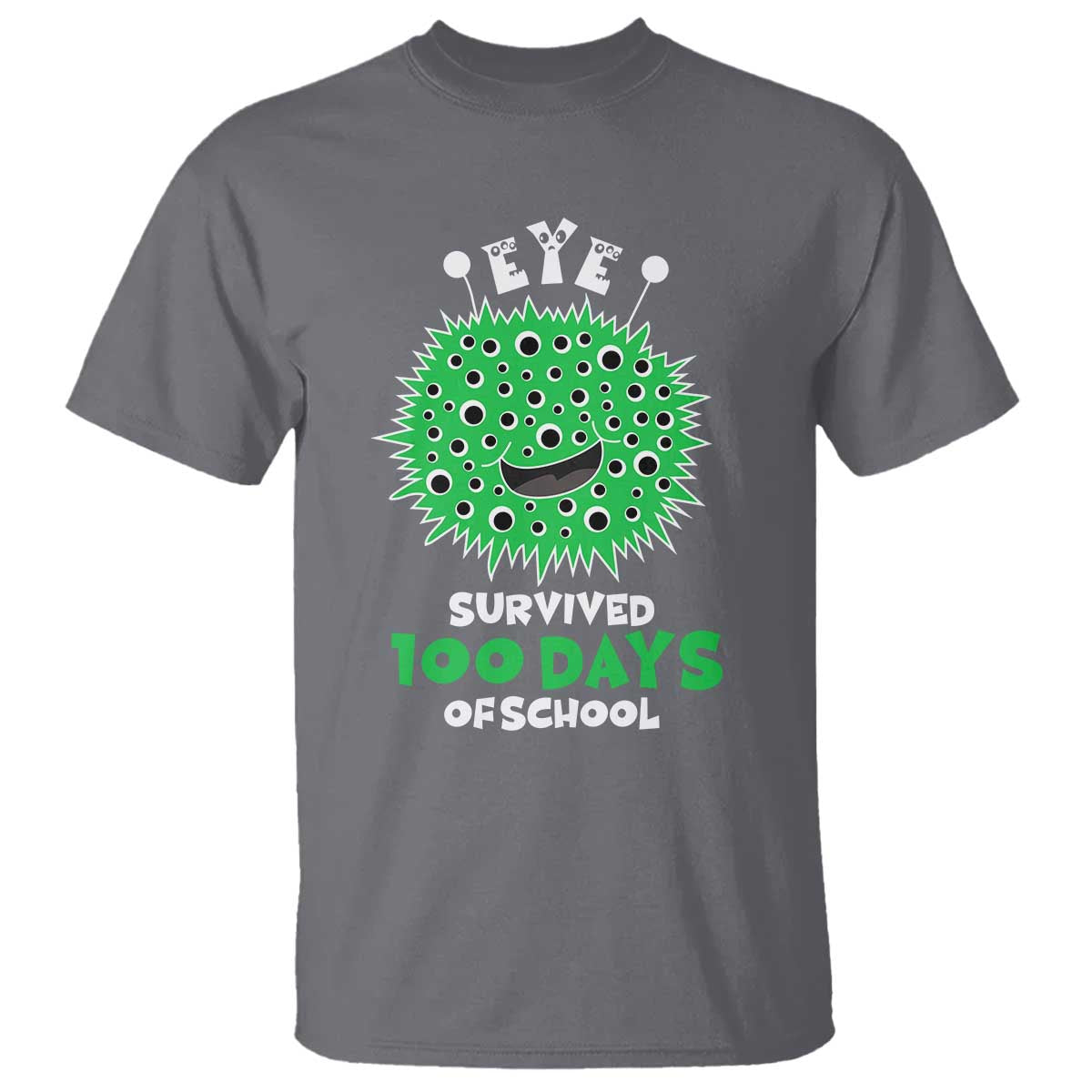 Funny Monster Virus Eye Survived 100 Days Of School T Shirt