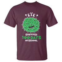 Funny Monster Virus Eye Survived 100 Days Of School T Shirt