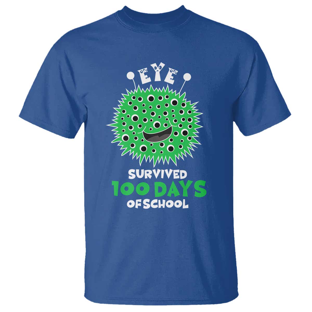 Funny Monster Virus Eye Survived 100 Days Of School T Shirt