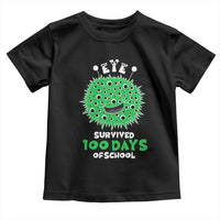 Funny Monster Virus Eye Survived 100 Days Of School Toddler T Shirt