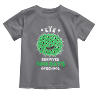 Funny Monster Virus Eye Survived 100 Days Of School Toddler T Shirt