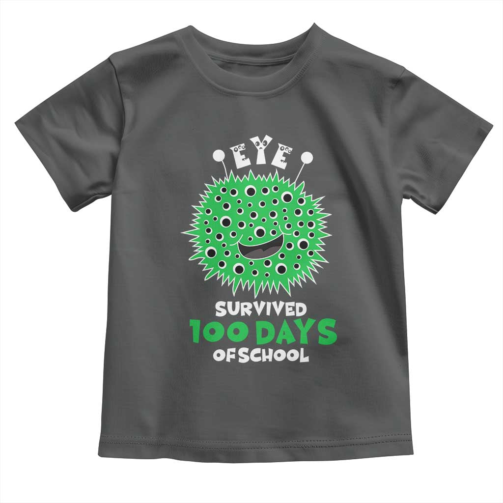 Funny Monster Virus Eye Survived 100 Days Of School Toddler T Shirt