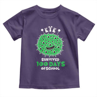 Funny Monster Virus Eye Survived 100 Days Of School Toddler T Shirt