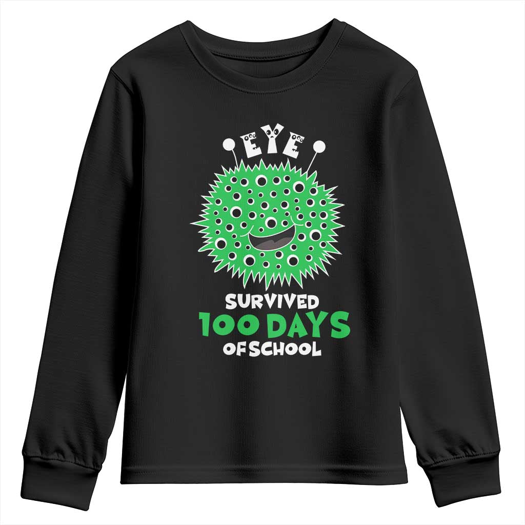 Funny Monster Virus Eye Survived 100 Days Of School Youth Sweatshirt