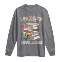 Personalized 100 Days In The Books Long Sleeve Shirt Custom Name Mr Mrs Teachers 100th Days Of School