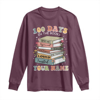 Personalized 100 Days In The Books Long Sleeve Shirt Custom Name Mr Mrs Teachers 100th Days Of School