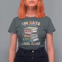 Personalized 100 Days In The Books T Shirt For Women Custom Name Mr Mrs Teachers 100th Days Of School
