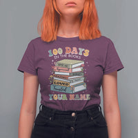 Personalized 100 Days In The Books T Shirt For Women Custom Name Mr Mrs Teachers 100th Days Of School
