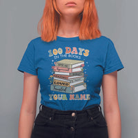 Personalized 100 Days In The Books T Shirt For Women Custom Name Mr Mrs Teachers 100th Days Of School