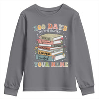 Personalized 100 Days In The Books Youth Sweatshirt Custom Name Mr Mrs Teachers 100th Days Of School