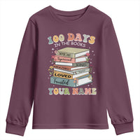 Personalized 100 Days In The Books Youth Sweatshirt Custom Name Mr Mrs Teachers 100th Days Of School