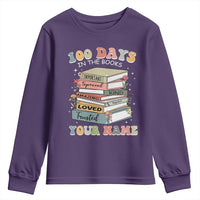Personalized 100 Days In The Books Youth Sweatshirt Custom Name Mr Mrs Teachers 100th Days Of School