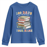 Personalized 100 Days In The Books Youth Sweatshirt Custom Name Mr Mrs Teachers 100th Days Of School