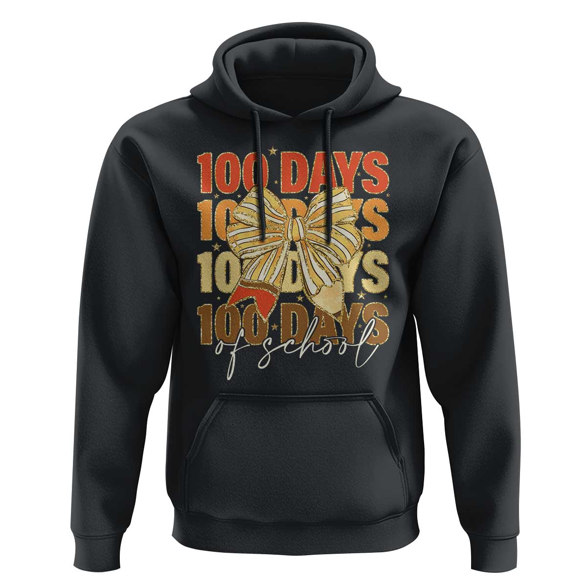 100 Days Of School Coquette Pencil Bow Hoodie